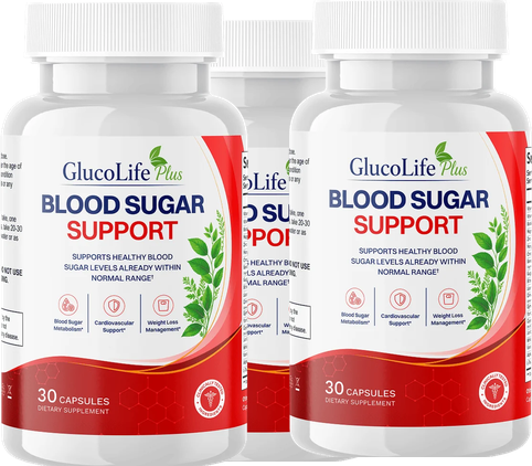 Trois flacons de GlucoLife Plus Capsules
